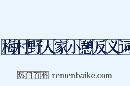 梅村野人家小憩反义词是什么意思的图片
